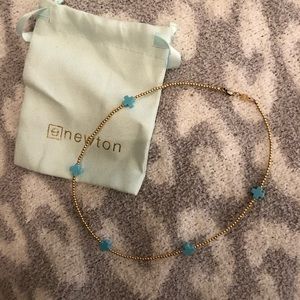 ENewton choker signature cross in turquoise